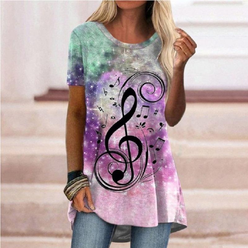 Elegant 3D Print O-Neck Summer Harajuku Style Women Personalized For Fashion Short Sleeve T-Shirts Pullover New Design Top
