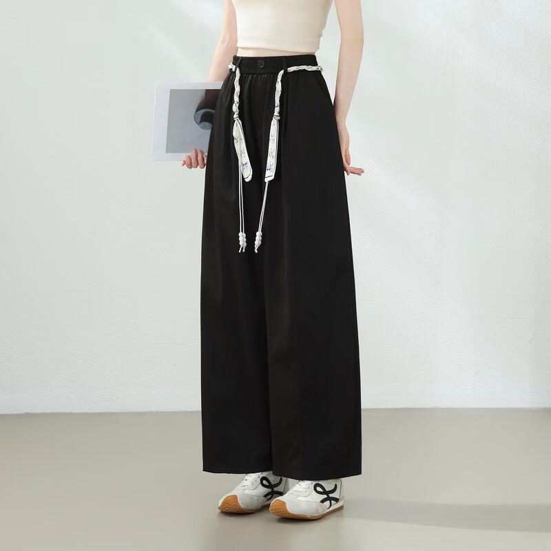 Baitu Women's High-Waist Wide-Leg Trousers