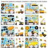 16Pcs Cartoon Engineering Car Puzzle Stickers Luggage Make A Face Notebook Puzzle Stationery Diy Stic