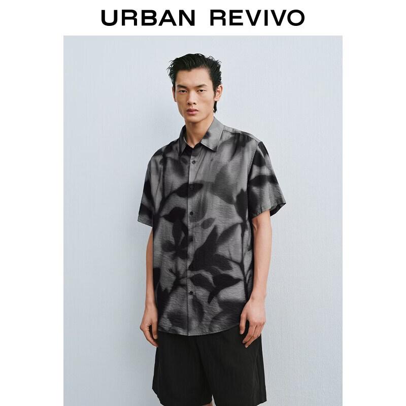 UR2026 Men s Summer Floral Print Vacation Shirt M