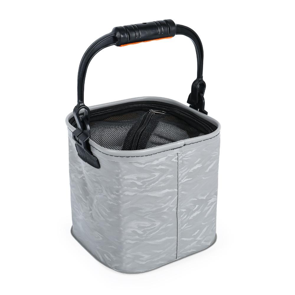 

Portable Fishing Box Collapsible EVA Bucket Gear Live Bait Container Hiking серый