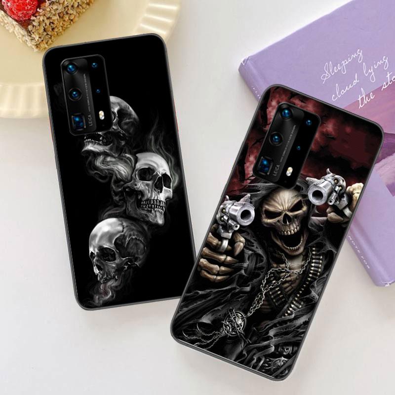 Grim Reaper Skull Skeleton Soft Clear Phone Case For Huawei P30 Lite P10 P20 P40 P50 Pro Mate 40 Pro 30 20 10 Lite Cover Silicon