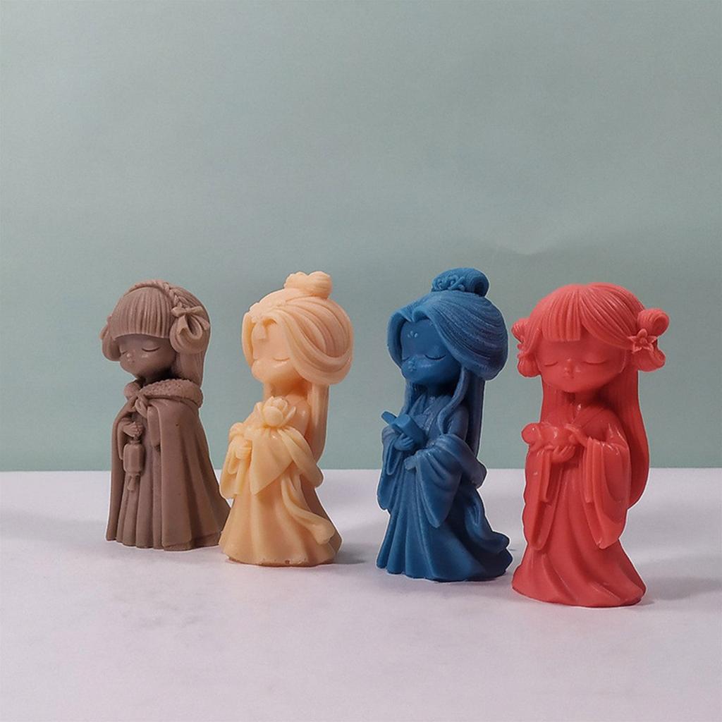 3D Girl Silicone Candle Mold DIY Epoxy Resin Molds Desktop Ornament Crafts Cake Decorating Tool Home Decorations