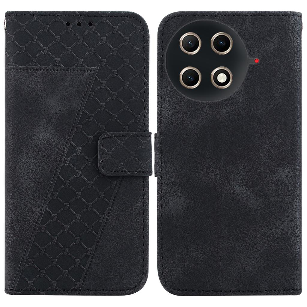 For TECNO Camon 30S 4G/30S Pro 4G Stand Case 7-Shaped Pattern Imprint Leather Phone Cover with Strap