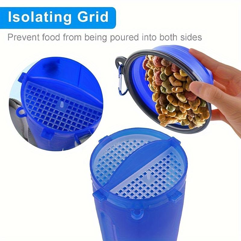 Portable 2 In 1 Pet Water Bottle With Food Container, Leak Proof Dog Water Bottle With 2pcs Collapsible Feeder Bowl For Outdoor