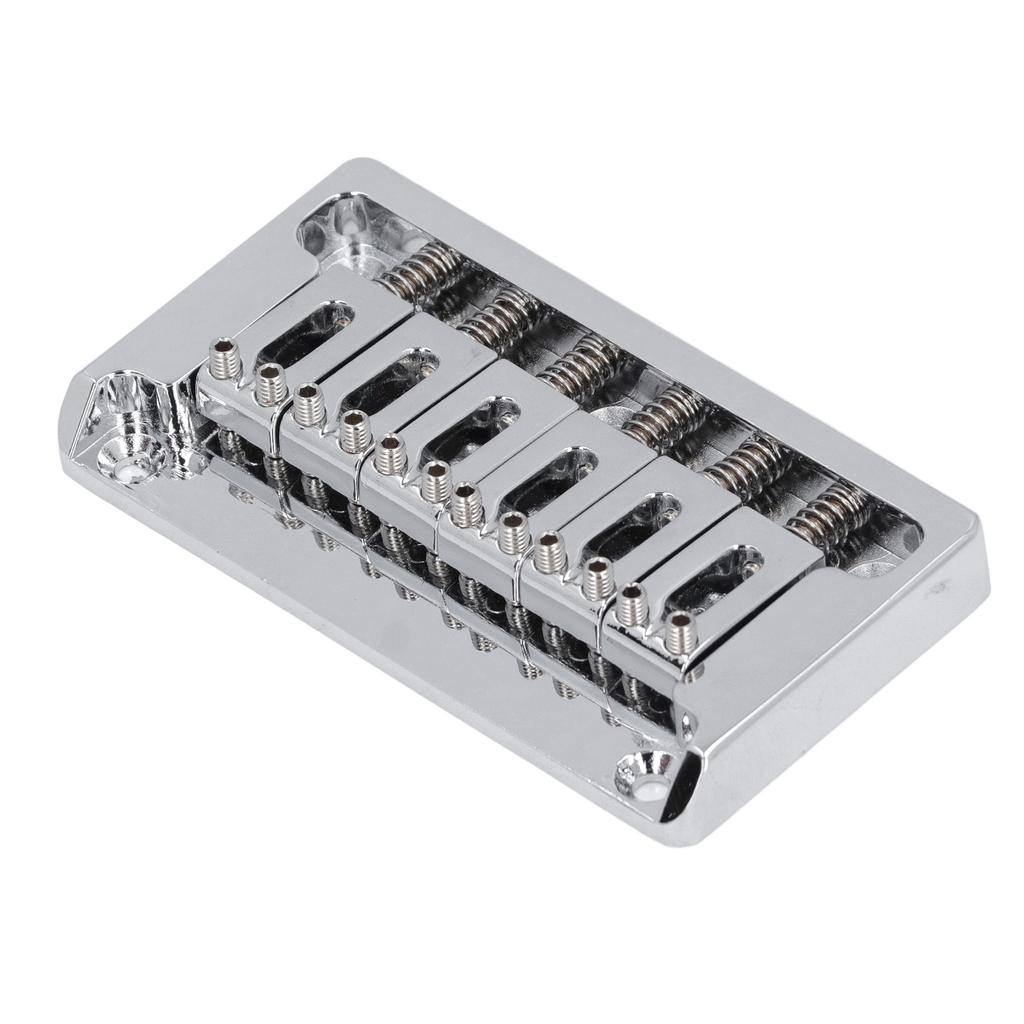 6 String Electric Guitar Bridge Kit Brass Through Body Non Tremolo Guitar Bridge with Wrench for St