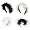 Elegant Feather Headband Soft and Comfortable Headwear Adjustable Hair Accessory for Women and Girls