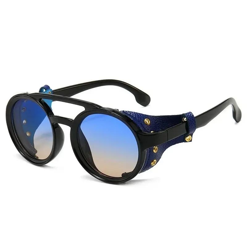 Vintage Retro Round Sunglasses for Mens Womens Cyber Punk Glasses Gothic Steampunk Sunglasses UV400 Glasses Oculos De Sol