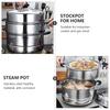 Stainless Steel Steamer Stackable Steaming Pot Convenient Kitchen Cookware Cooking Utensils Useful Stockpot for Home