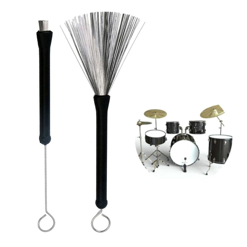 2Pcs Nylon Drum Brushes Drum Stick Brushes Percussion Drum Brush Stick for Jazzes Acoustic Playing Music Lover
