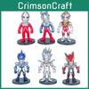Character Ultraman Cartoon Mini Model Ornament Six Pieces Set For Decor Desktop