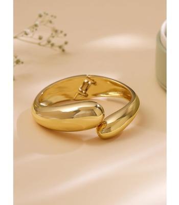 Bracelet Manchette Elvora Pour Femme | Bracelets Dorés Mode Accessoires Main Pour Femmes | Bracelets Kada Ouverts pour Filles