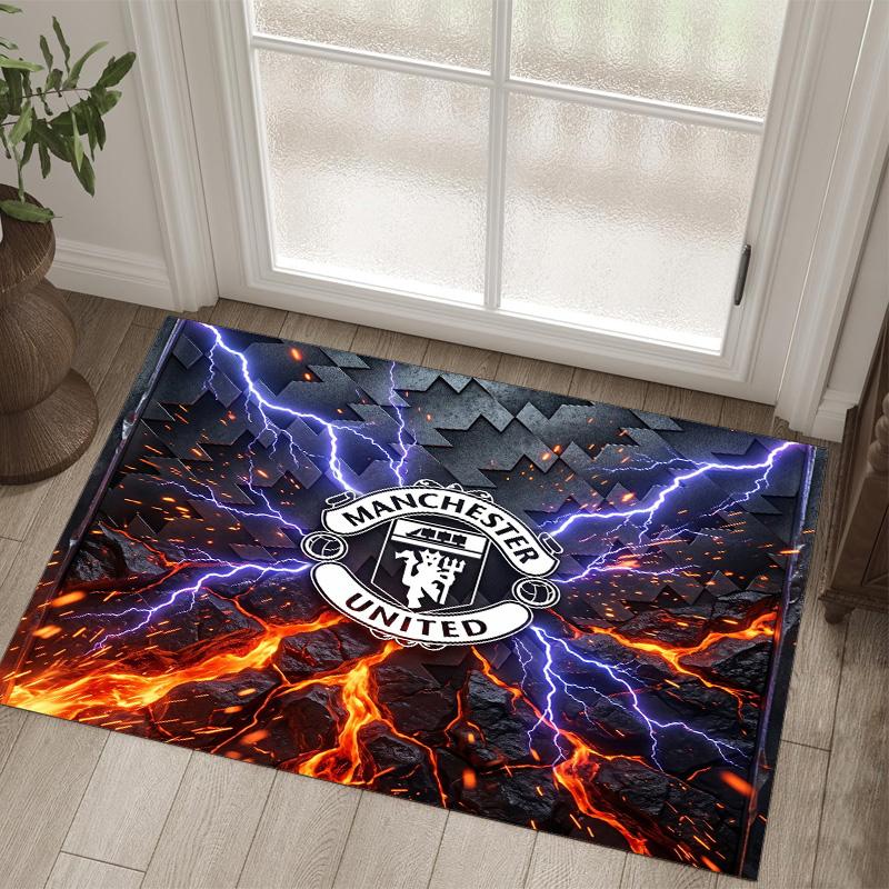 Manchester United Design Crystal Velvet Carpet Cozy Non?Slip Printed Rug For Bedroom Living Room Entrance