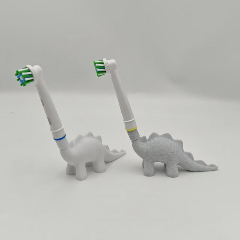 Carino Portaspazzolino Elettrico Dinosauro con Supporto - Compatibile con Spazzolini Elettrici Oral-B, Non Richiede Alimentazione