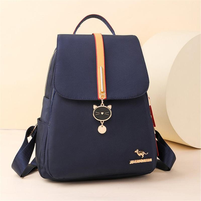 Schoolbag Double Shoulder Women's Bag Spring and Summer New Fashionable Versatile Women's Bag Simple Solid Color Large Capacity Student Backpack