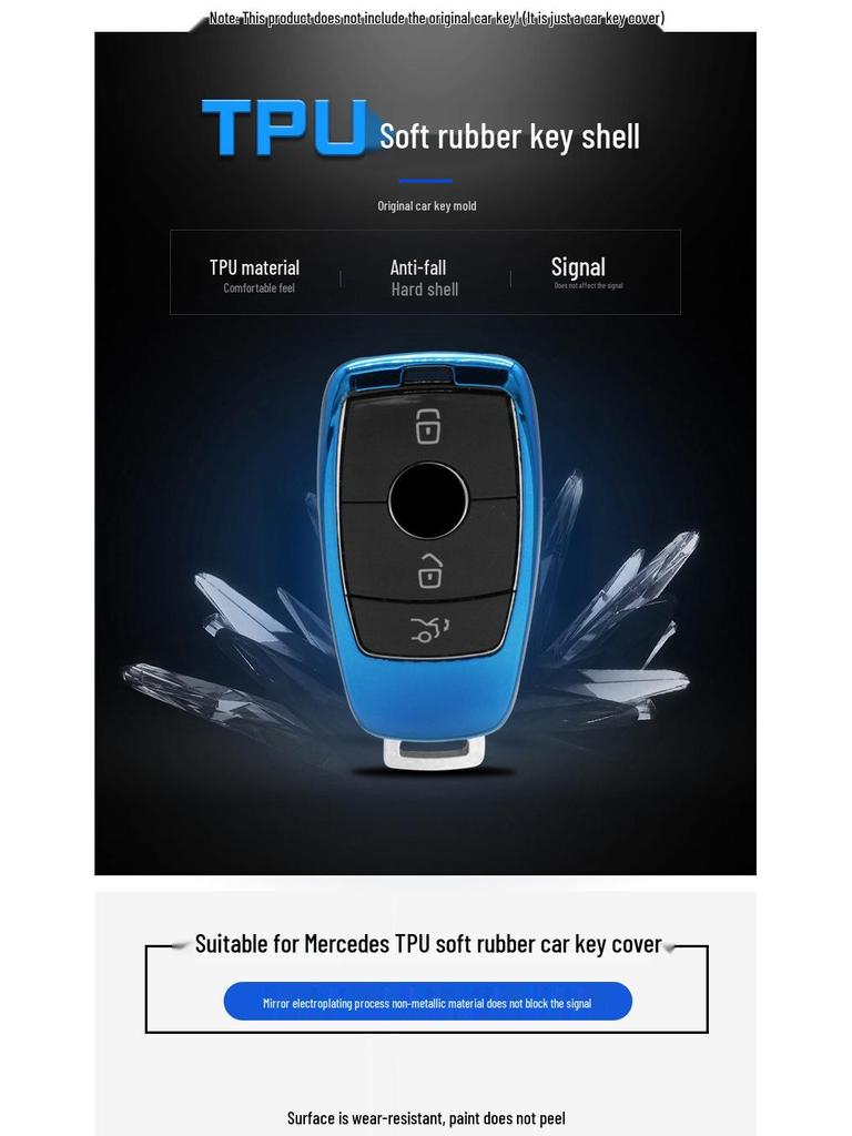 Kryt klíče od auta z měkkého TPU Mercedes-Benz E-Class E350L/E320L S320