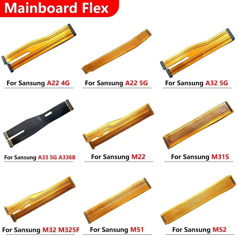 USB Oprava nabíjecího portu Konektor deska + hlavní základní deska Flex kabel pro Samsung A22 A32 4G A33 5G M22 M31S M32 M325F M51 M52