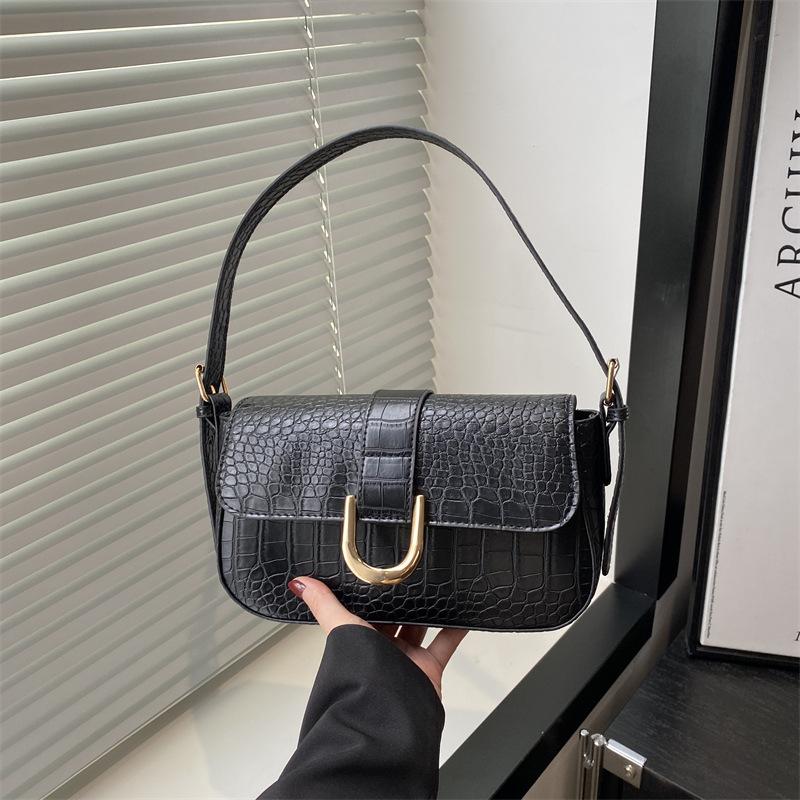 Summer New Solid Color Simple High-end Texture Temperament Commuter Women Versatile Portable Shoulder Underarm Bag Women