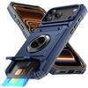 Militärpanzer Anti-Fall Schutzhülle für iPhone 17 Pro Max Air 14 15 Plus 13 16 Pro Magnetischer Ringständer Kartenfach Handyhülle