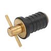 Marine Boat Brass T Handle Drain Plug Strong Structure Twist Turn and Seal Design Rubber Plugs for Yachts Ships 0.6inch