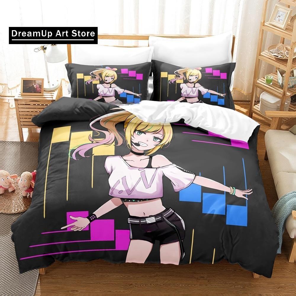 3d Printing anime Kawaii Girls Kizuna AI Bedding Set Single Twin Full Queen King Size Bed Set Adult Kid Bedroom Duvet cover Sets