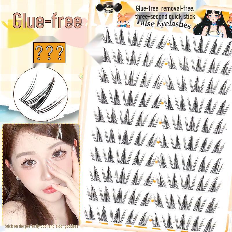 Sunflower Dream Glue-Free Thick Black Stem Manga Eyelashes C