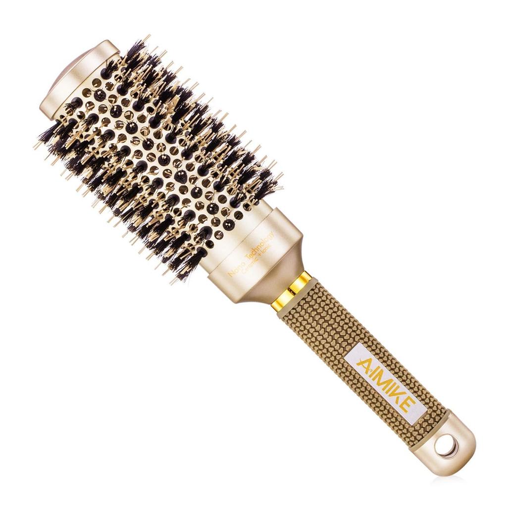 Lockiges Haar-Styling-Zylinderkamm, Salon, flauschiger Haarkamm, Gold-Keramik-Luft-Aluminiumrohr, thermisches Schwein, Koteletten, Rollkamm