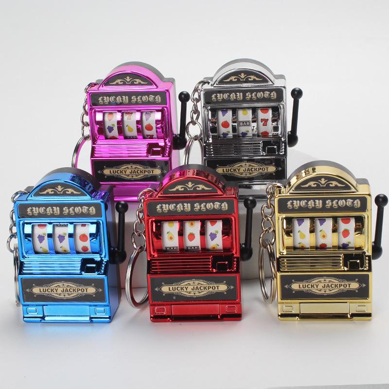 Retro Fruit Slot Machine Keychain Toy Pendant