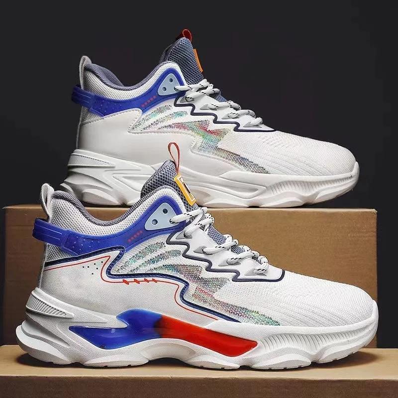 Fashion Luxury Sports Leisure Mens Shoes Breathable Versatile Thick Bottom Sneaker Soft Bottom Non-slip Running Shoes Tenis Masculino