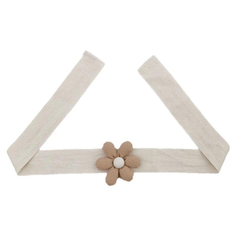 Cute Khaki White Warm Color Plush Bear Flower Curtain Tie Kids Girl Bedroom Livingroom Curtain Folding Bind Rope Home Decoration