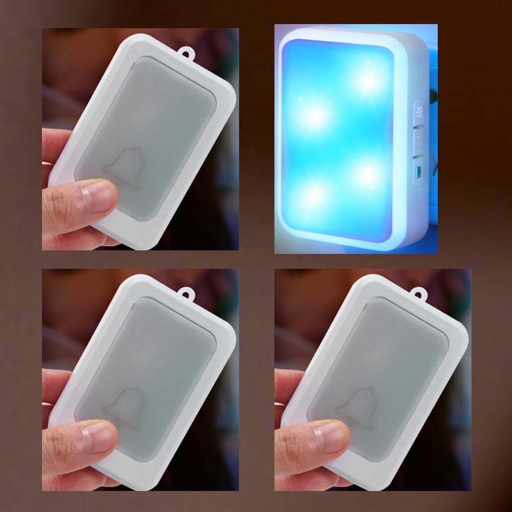 Home Wireless Flash Doorbell: 12 Strobe Lights, Strong Light Reminder, High Volume, Ideal for Elderly/Deaf-Mute, Service Call Button, Silent Mode.