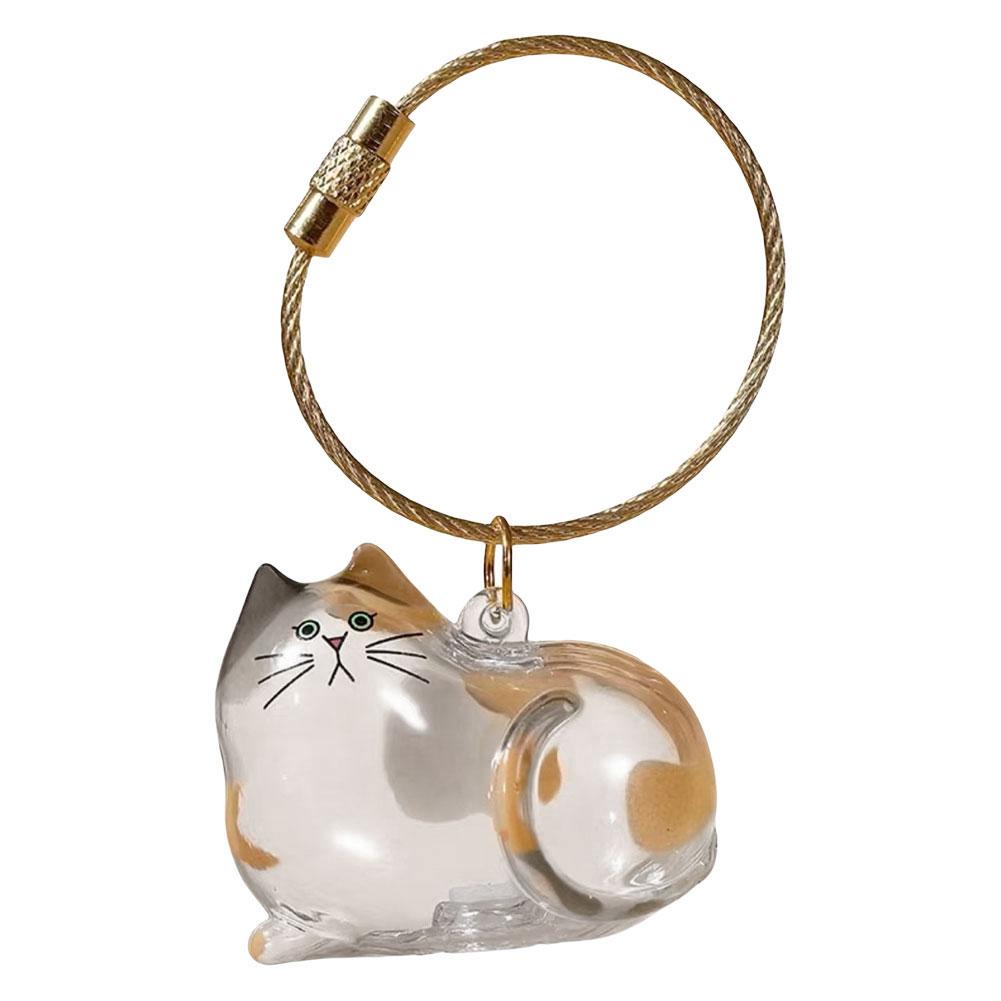 Transparent Pet Fur Keepsake Capsule Cat Keychain Hair Storage Bottle Cat Hair Storage Capsule Keychain for Pet Lovers