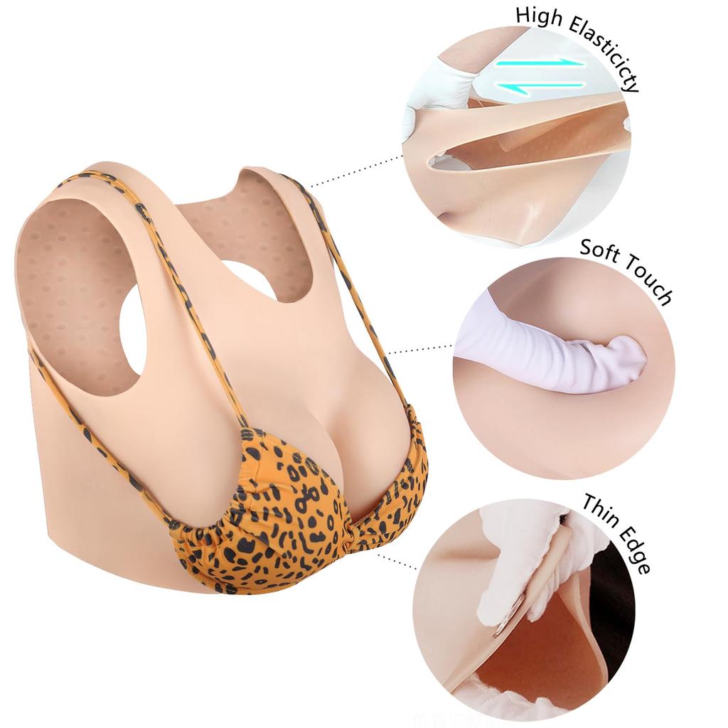 Silicone Round Artificial Evil Girl Uma Shaking Fake Breast Silicone Breast F Cup Asian Yellow [YEEFAIRY] Breasts, Crossdresser, Collar, Breasts,