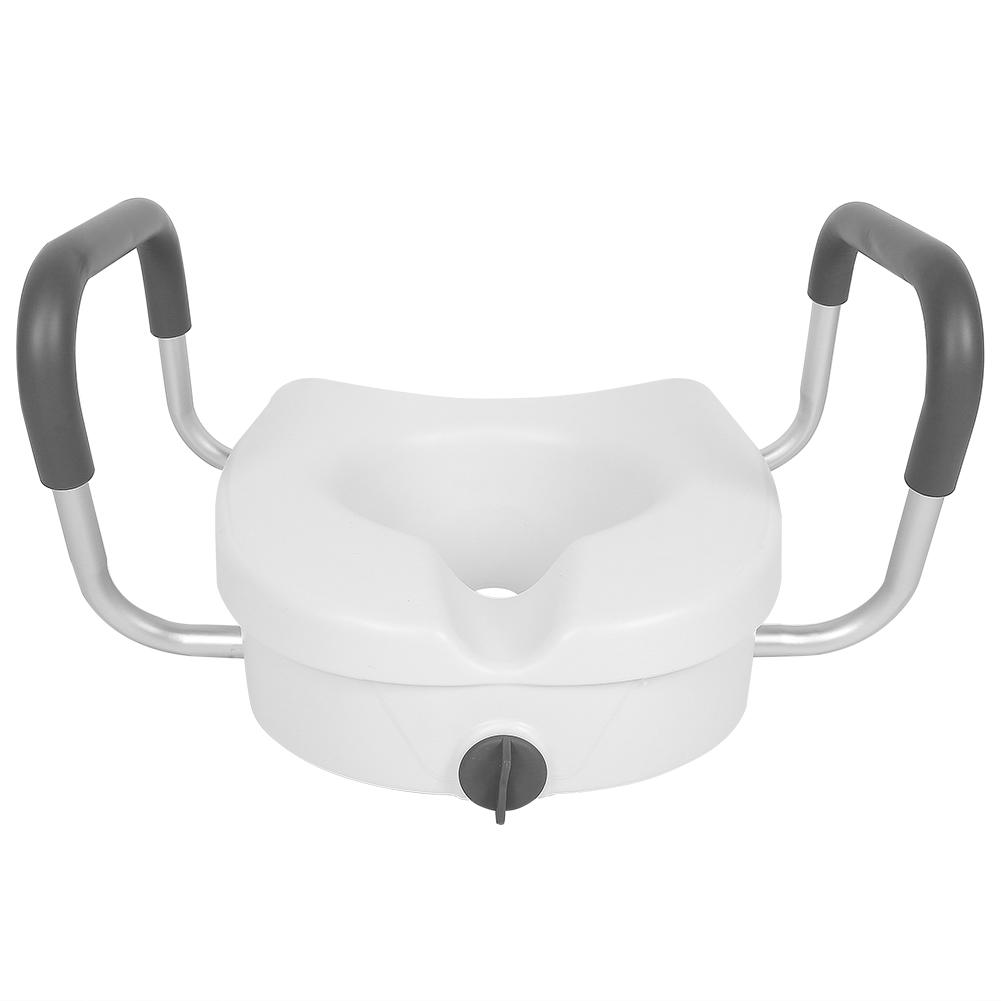 Elevated Raised Toilet Seat Adjustable Bathroom Pads Rise Height Seats with Safety Frame