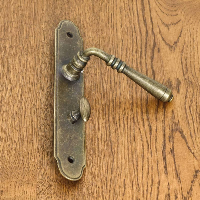 DEVON Door Handle with WC Plate 72 ANTIQUE GOLD