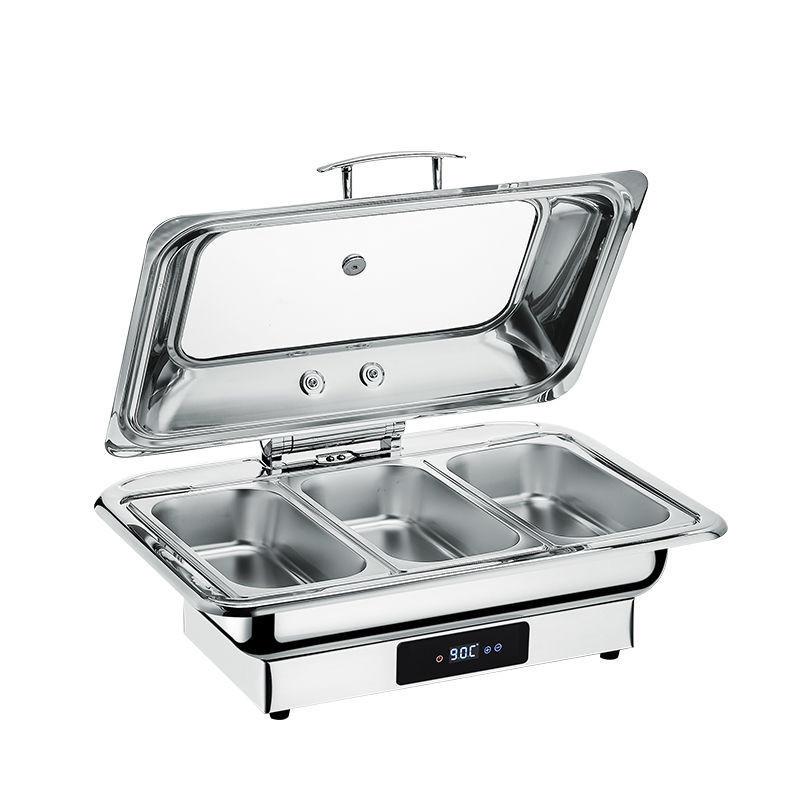 Large Capacity Electric Chafing Dish Buffet Set Parties Food Buffet Warmer Restaurant Adjustable Temperature Stove