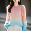 2026 Autumn/Winter Gradient Cashmere Wool Round Neck Long Sleeve Knitwear Sweater
