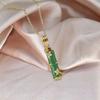 Retro Ethnic Style Safe Bamboo Necklace Women'S Titanium Steel Simulation Hetian Jade Trend Exquisite Collarbone Chain