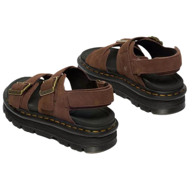 Dr. Martens Zebzag Suede Versatile Vintage One-Strap Sandals Women sandals Brown 42853200
