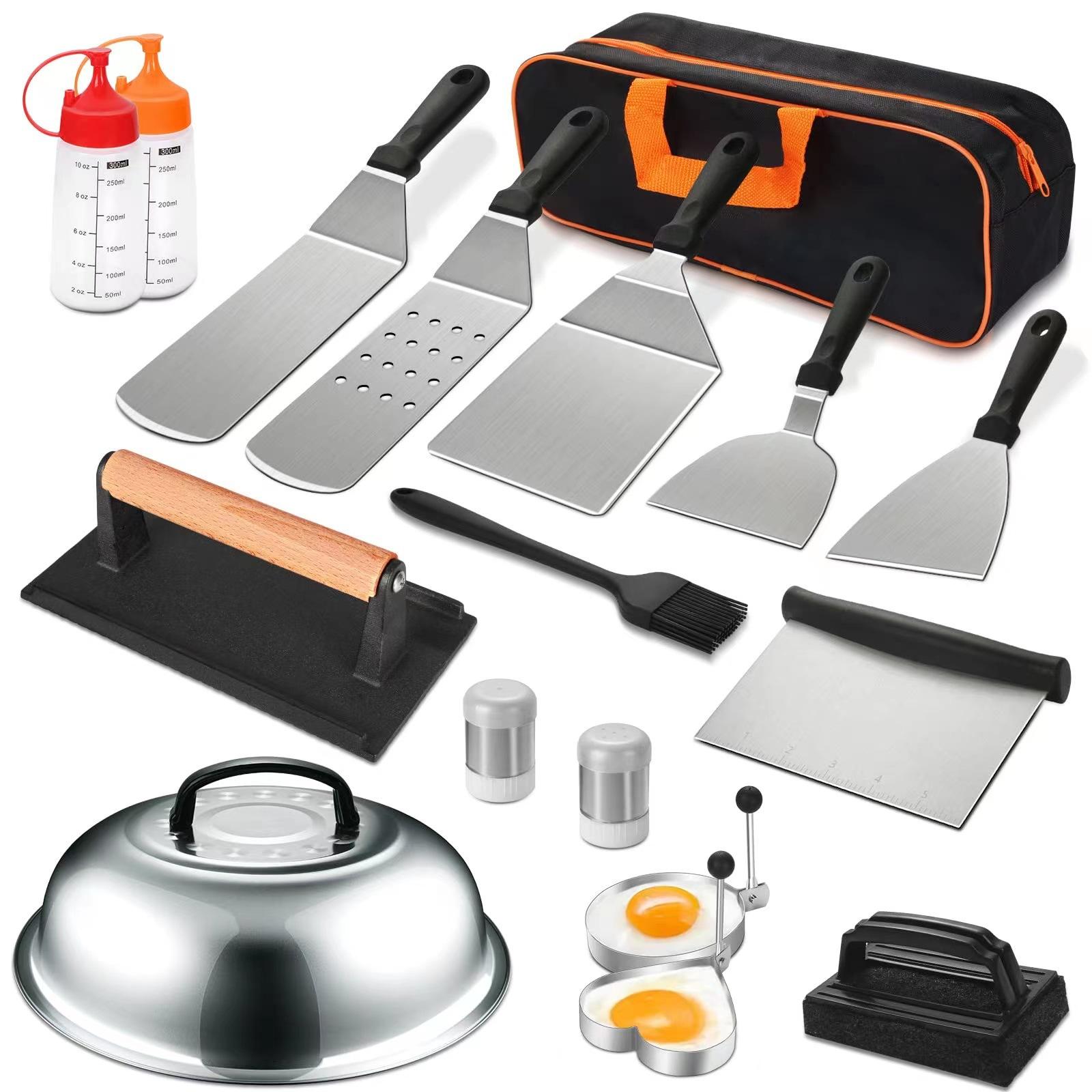 

BBQ Stainless Steel BBQ Tool Set Cooking Shovel BBQ Shovel Board Cooking Pot Shovel Combination Outdoor Grill