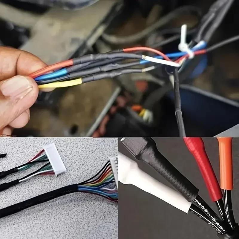 328/127pcs Colorful Heat Shrink Tubes 2:1 Accessories Polyolefin Tubes Car Cable Sheath Kit Data Cable Repair Home DIY Handcraft