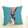 Funny Cartoon Pug Dog Printed Cushion Cover Linen Pug Dog Food Decorative Pillowcase Sofa Party Home Decor Sofa 45X45Cm