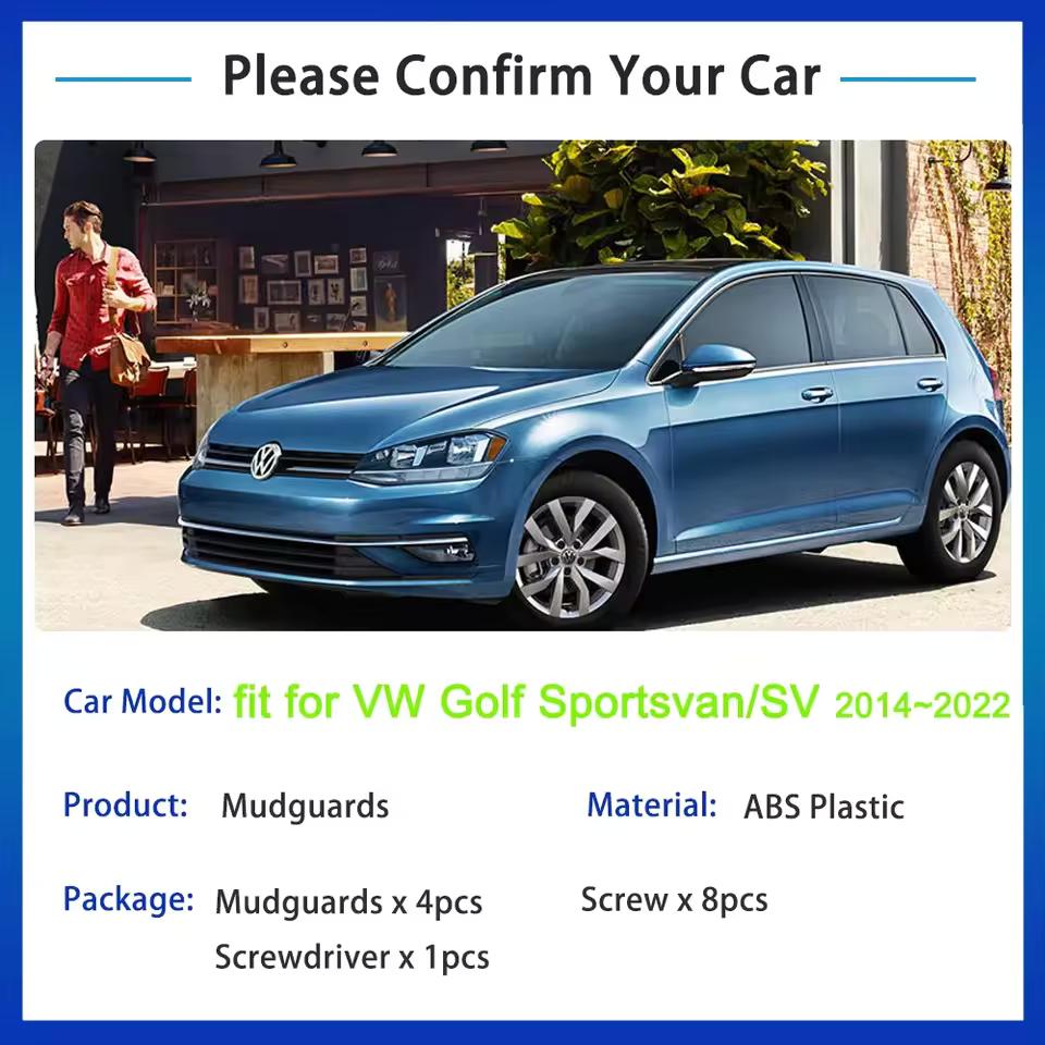 Für VW Volkswagen Golf Sportsvan SV 2014 2015 2016 2017 2018 Schmutzfänger Spritzlappen Kotflügel Schmutzfänger Leitblech Spritzschutz
