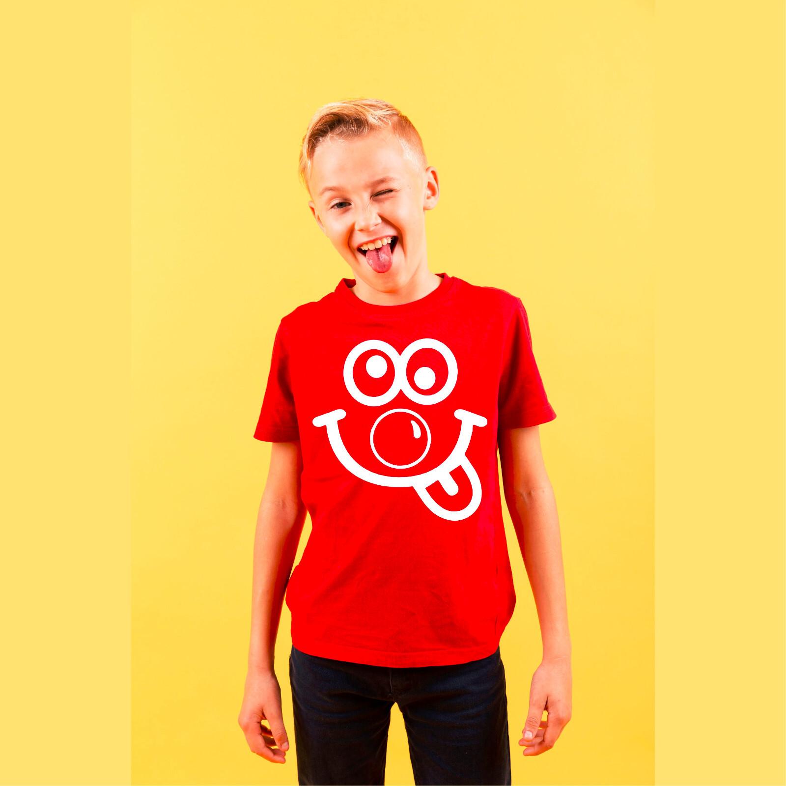 Smile Face Red Nose Day T-Shirt Relief Boys Girls Funny Children Unisex Top S