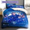 Chelsea FC Muster Bettwäsche Steppdecke Set Bettbezug Kissenbezug Heimdekoration Geburtstagsgeschenk (1 Bettbezug + 2 Kissenbezüge, ohne Füllung)