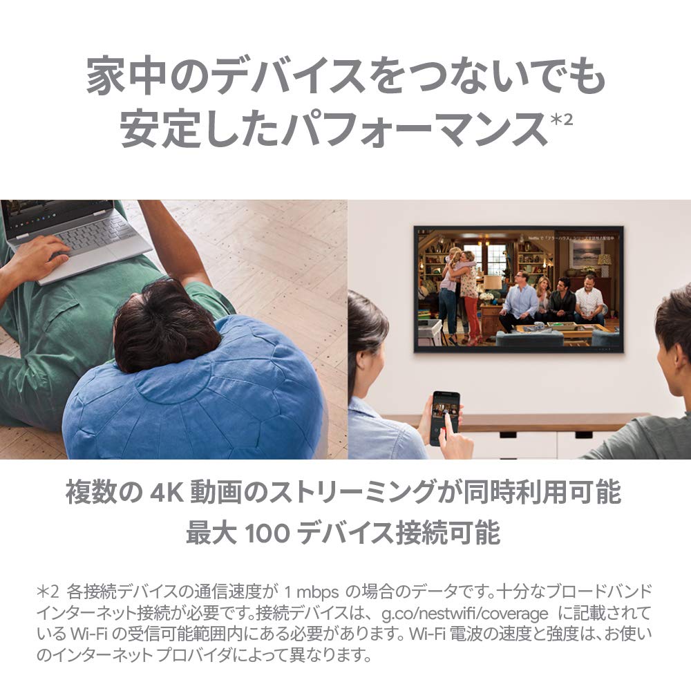 Google Nest Wifi Router, Mesh Network Compatible, GA00595-JP