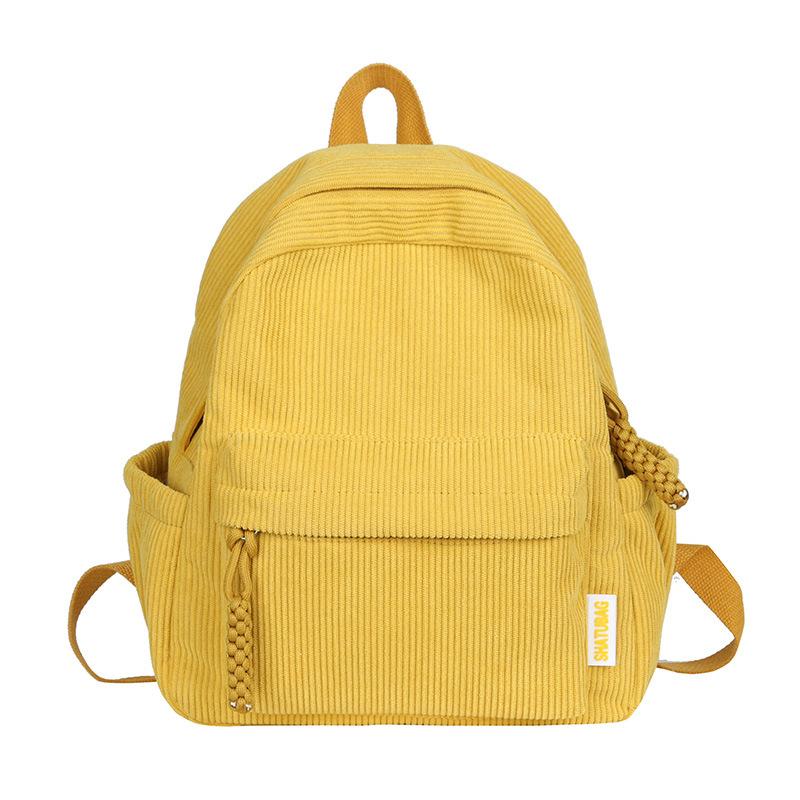 Schoolbag Autumn and Winter Corduroy Small Backpack Female 1011 New Student Casual Velvet Backpack Ins Mori Small Backpack