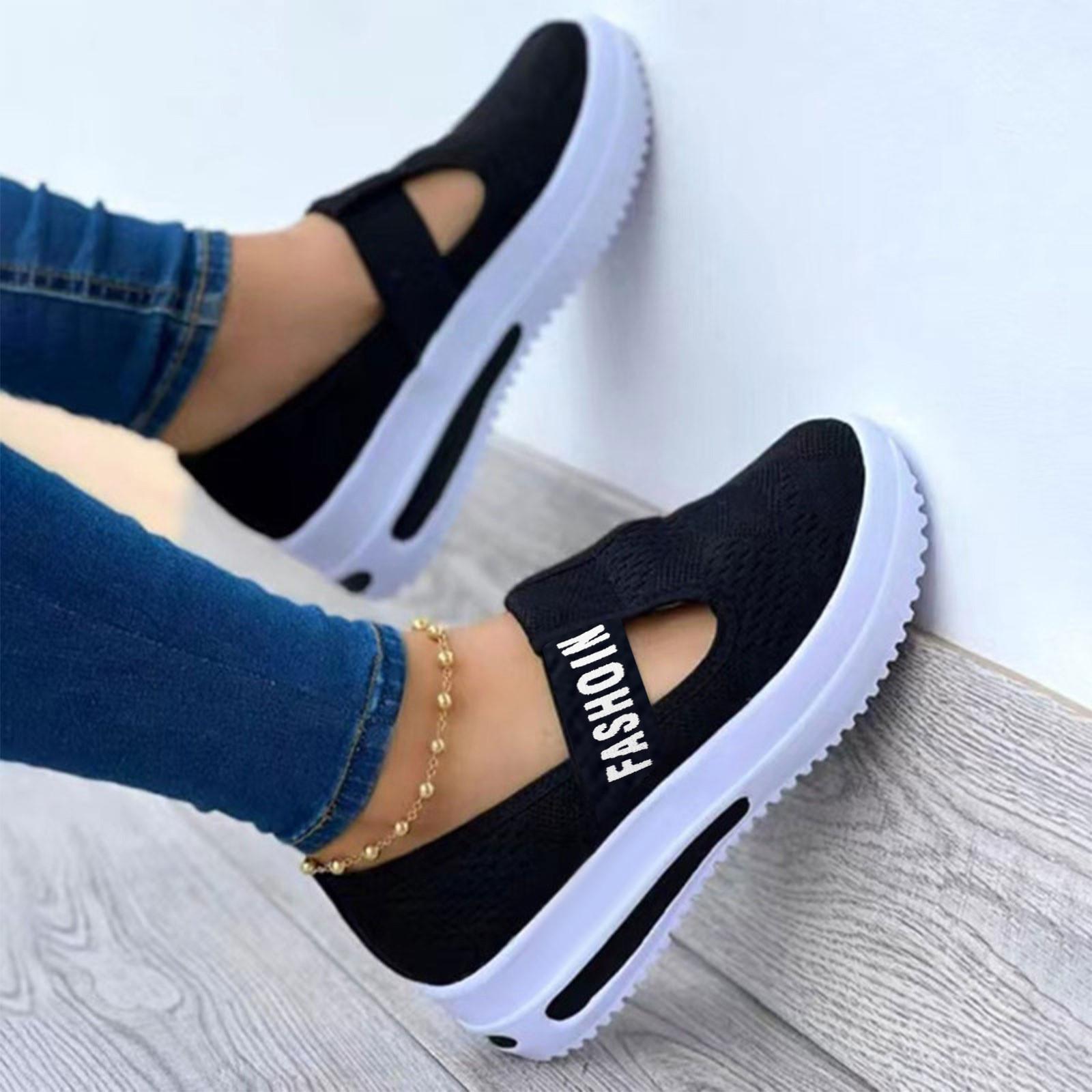 

Новые летние туфли на платформе, полые сандалии, повседневная обувь из сетки, женская обувь 36 чёрный