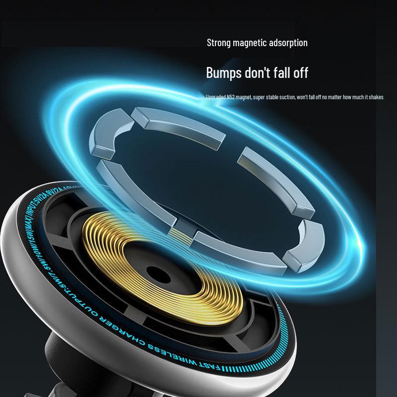 Magnetic Wireless Car Charger Mount for iPhone 16 Pro