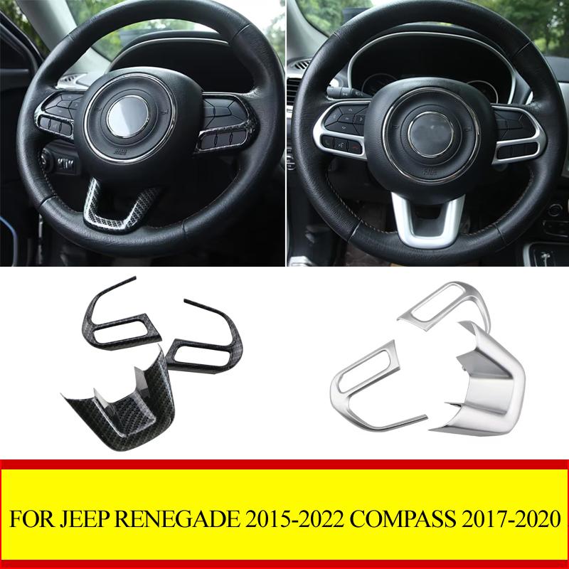 ABS Car Steering Wheel Trim Cover for Jeep Renegade 2015- for Jeep Compass 2017- Interior Sticker Accessories